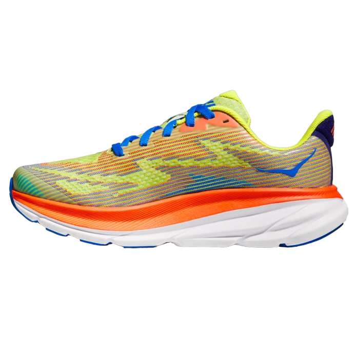 Hoka One One scarpa da corsa da ragazzo Clifton 9 1131170/EPVO arancio-giallo-azzurro